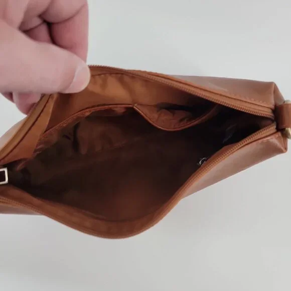 ๐ฅ Modern Suede + Faux Leather Convertible Tote Bag โ Rich Cognac Brown - Picture 6 of 14